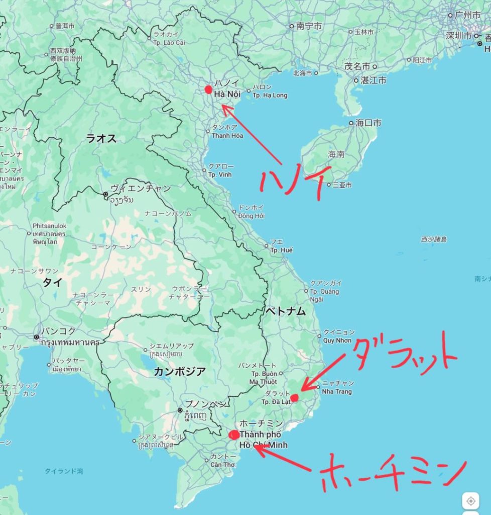 ベトナムの地図